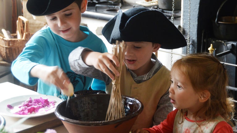 Children cooking at Wordsworth House, Cumbria